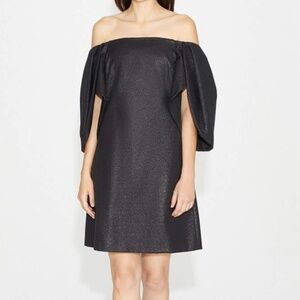 Halston Heritage Strapless Jacquard Cocktail Dress
